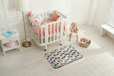 Moderni tepih Trkaći automobili i šahovska ploča