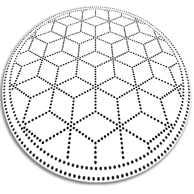 Okrugli vinilni tepih Trodimenzionalne kocke
