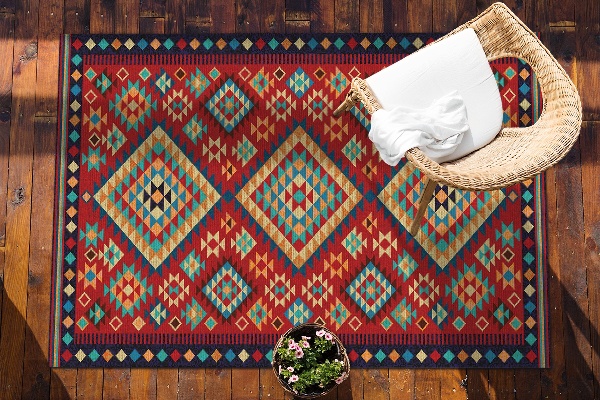 Vanjski tepih Šareni retro trokuti