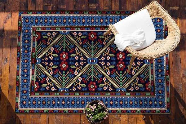 Balkonski tepih Geometrijsko retro cvijeće