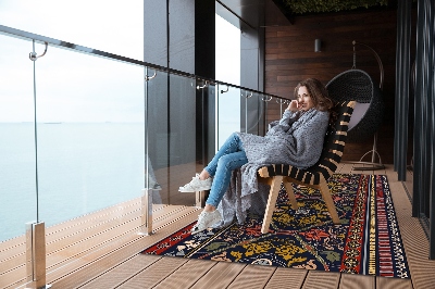 Tepih za vanjski prostor Cvjetni boho uzorak