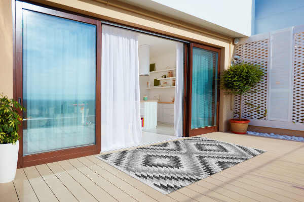 Tepih za balkon Sivi geometrijski uzorak
