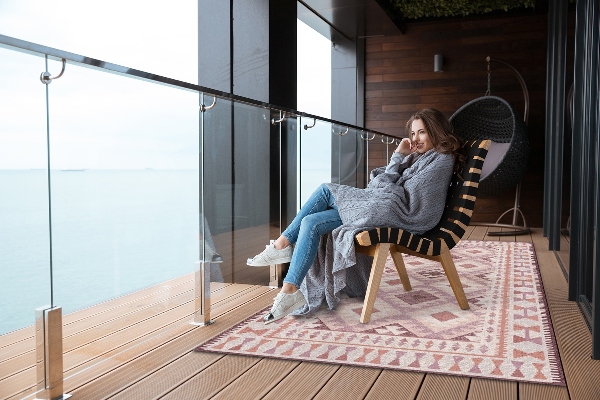 Tepih za balkon Blijedoružičasti rombovi