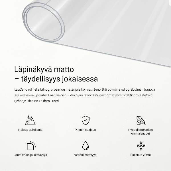 Mekano staklo za stol