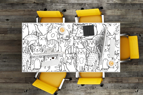 Podloga za radni stol Doodle stil mačaka