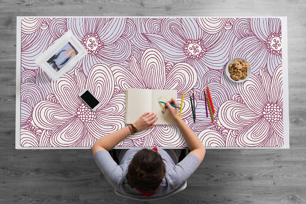 Radna podloga za stol Doodle cvijeće