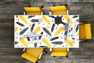 PVC podloga za stol Perje od crnog zlata