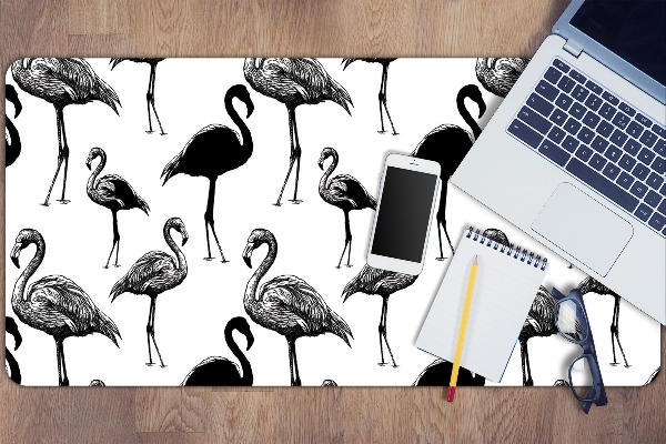 Podloga za radni stol Flamingosi u retro stilu