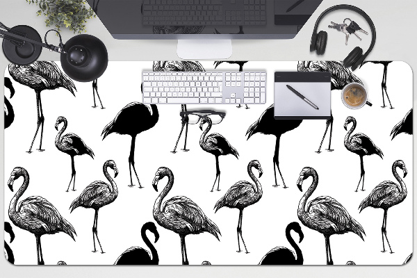 Podloga za radni stol Flamingosi u retro stilu