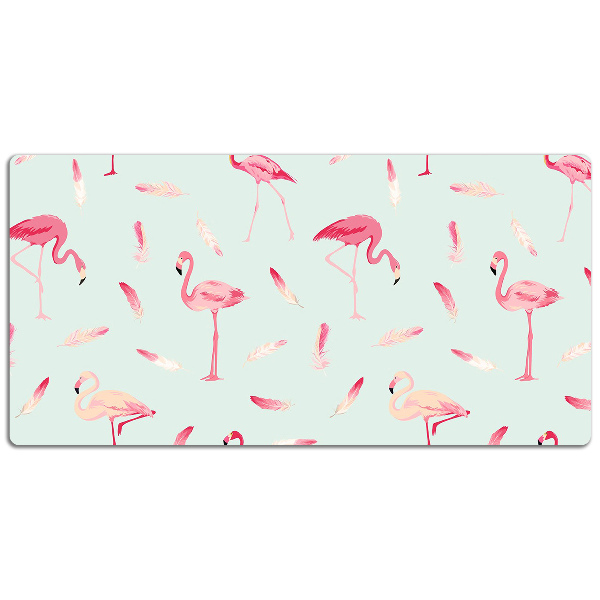 Podloga za radni stol Flamingosi i perje