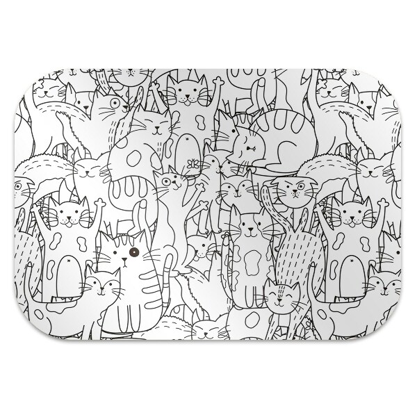 Podloga za radnu stolicu Doodle stil mačaka