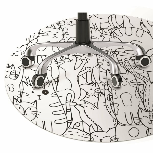 Podloga za radnu stolicu Doodle stil mačaka