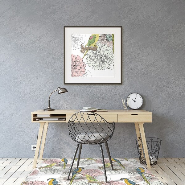 Podloga za radnu stolicu Papagaj i cvijeće