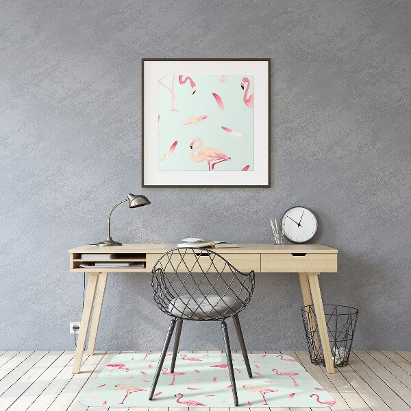 Podloga za radnu stolicu Flamingosi i perje