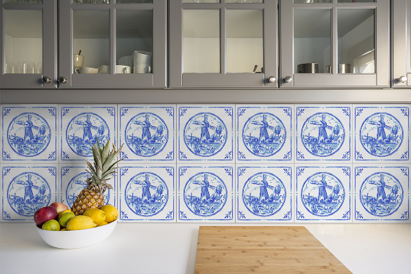 Samoljepljive vinil pločice Vjetrenjača u stilu Azulejos