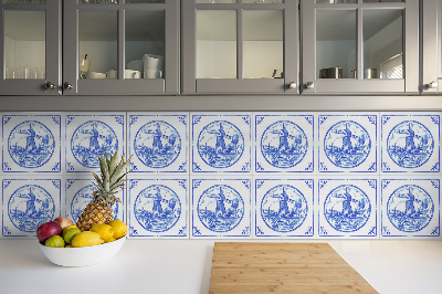 Samoljepljive vinil pločice Vjetrenjača u stilu Azulejos